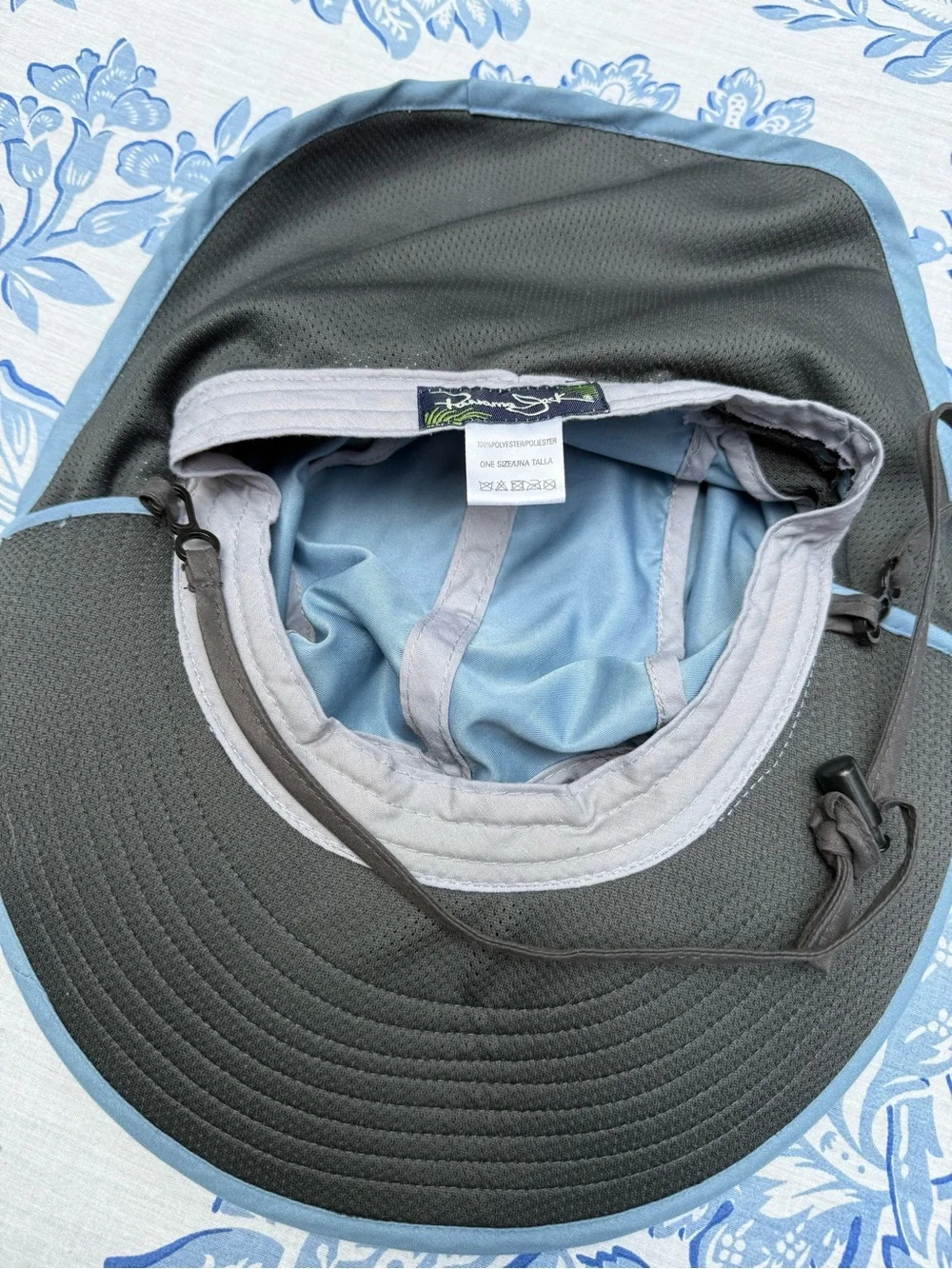 Panama Jack Blue Sun Hat With Neck Flap Nylon OS